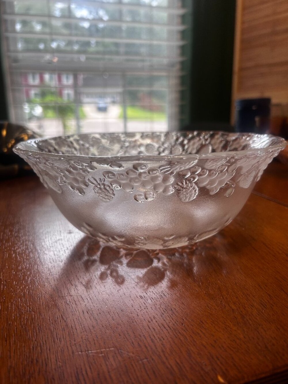 1980s Vintage crystal strawberry bowl